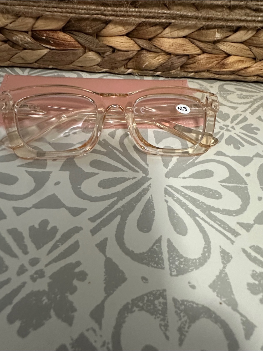 Transparent champagne gold Reading Glasses (+2.75) NWT